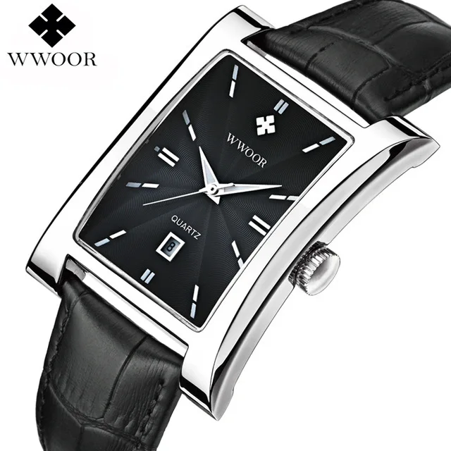 

WWOOR 8017/wwoor Square Men Fashion Casual Quartz Calendar Waterproof Business Watch