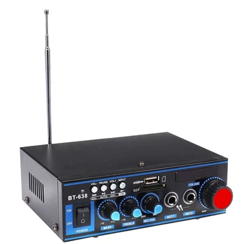 Audio Power Amplifier with EU Plug 12/220V 2 Channel Mini HIFI Bluetooth Digital Audio Amp for Home Theater/Car Support SD/FM
Audio Power Amplifier with EU Plug 12/220V 2 Channel Mini HIFI Bluetooth Digital Audio Amp for Home Theater/Car Support SD/FM