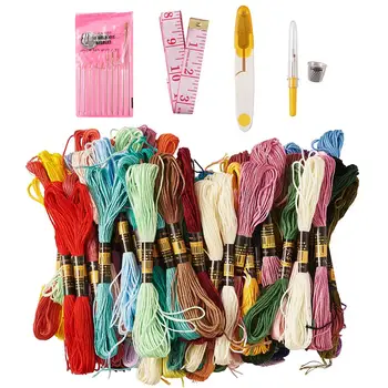 DIY Jewelry Making Cross Stitch Tools with Cotton Cords Embroidery Threads Iron Needles Sewing Grip Protector and Seam Ripper
DIY Jewelry Making Cross Stitch Tools with Cotton Cords Embroidery Threads Iron Needles Sewing Grip Protector and Seam Ripper