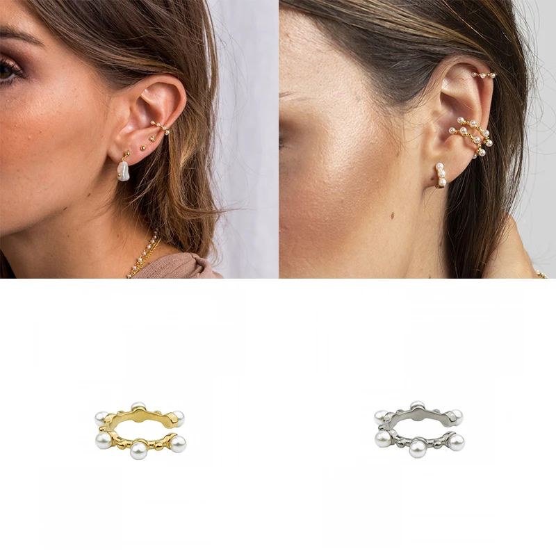 BOAKO 1PC 925 Sterling Sliver Ear Cuff C Shape Pearl Earrings For Women Party Fine Jewelry Earcuff boucle doreille femme W4
BOAKO 1PC 925 Sterling Sliver Ear Cuff C Shape Pearl Earrings For Women Party Fine Jewelry Earcuff boucle doreille femme W4