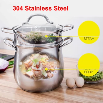 Household 304 Stainless Steel Soup Pot Extra-high with Double Bottom and Thick Stew Pot Cookware Kitchen Pots Hot Pot 
Household 304 Stainless Steel Soup Pot Extra-high with Double Bottom and Thick Stew Pot Cookware Kitchen Pots Hot Pot