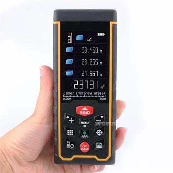AS80 80M LCD Display Laser Distance Meter Rangefinder Distance/Area/Volume Bulid Measure Ruler Tool With Rechargable Battery
AS80 80M LCD Display Laser Distance Meter Rangefinder Distance/Area/Volume Bulid Measure Ruler Tool With Rechargable Battery