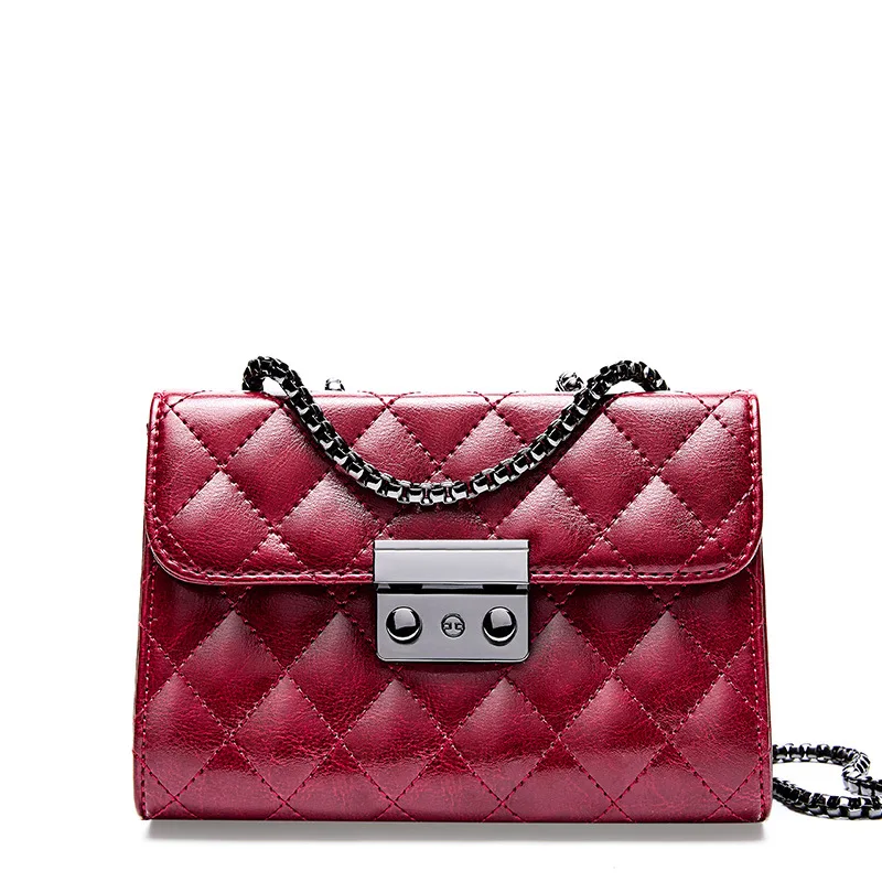 Best Seller Women Split Leather Chain Crossbody Bag High Quality Split Leather Flap Bag Diamond Lattic Shoulder Bag 
Best Seller Women Split Leather Chain Crossbody Bag High Quality Split Leather Flap Bag Diamond Lattic Shoulder Bag