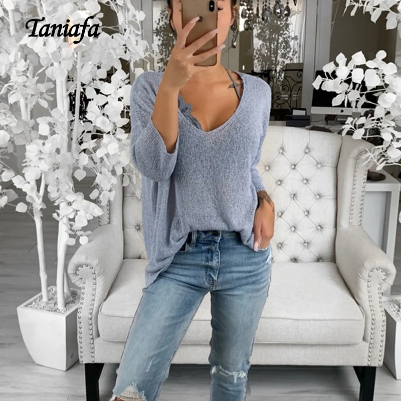 2019 Autumn and Winter New Fashion Women V Neck Seven Point Sleeve Knitwear Casual Solid Color Pullover Knit Tops
2019 Autumn and Winter New Fashion Women V Neck Seven Point Sleeve Knitwear Casual Solid Color Pullover Knit Tops