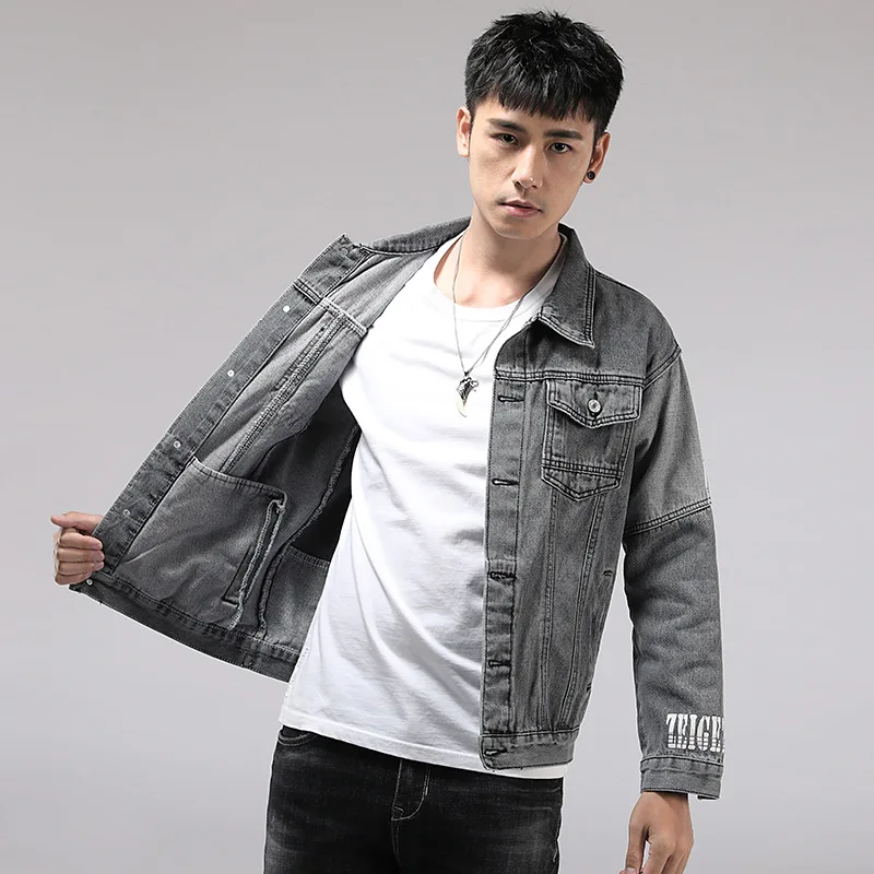 Autumn And Winter MEN'S Denim Jacket Tops Japanese-style Loose-Fit Non-Elasticity Two-color Joint Cool Printed Versatile Coat
Autumn And Winter MEN'S Denim Jacket Tops Japanese-style Loose-Fit Non-Elasticity Two-color Joint Cool Printed Versatile Coat