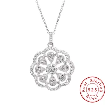 Hot Sell 925 Sterling silver Flower Pendants High Quality Diamond Necklaces For Women Birthday Gift Luxury Cocktail Jewelry
Hot Sell 925 Sterling silver Flower Pendants High Quality Diamond Necklaces For Women Birthday Gift Luxury Cocktail Jewelry