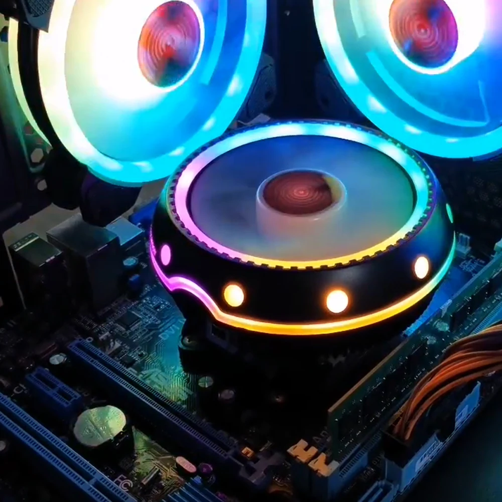 UFOX radiator desktop computer CPU radiator color light mute general CPU fan for AMD or Intel CPU
UFOX radiator desktop computer CPU radiator color light mute general CPU fan for AMD or Intel CPU