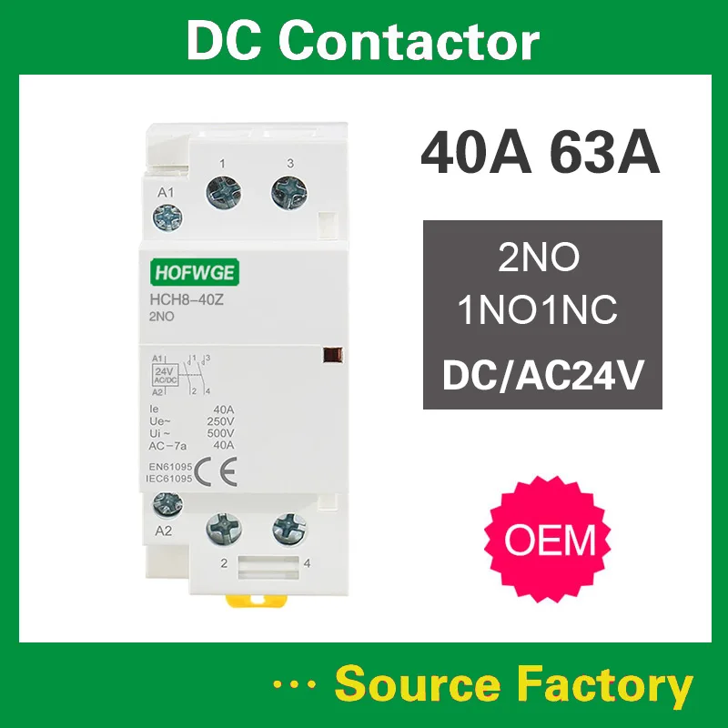 HCH8-40 контактор постоянного тока Американская классификация проводов 2р 63A 2NO 1NO1NC AC24V DC24V автоматический Householdr контактор переменного тока Din Rail Тип
HCH8-40 контактор постоянного тока Американская классификация проводов 2р 63A 2NO 1NO1NC AC24V DC24V автоматический Householdr контактор переменного тока Din Rail Тип