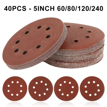40pcs 5 Inch 125mm Round Sandpaper Eight Hole Disk Sand Sheets Grit 60-240 Hook and Loop Sanding Disc Polish
40pcs 5 Inch 125mm Round Sandpaper Eight Hole Disk Sand Sheets Grit 60-240 Hook and Loop Sanding Disc Polish