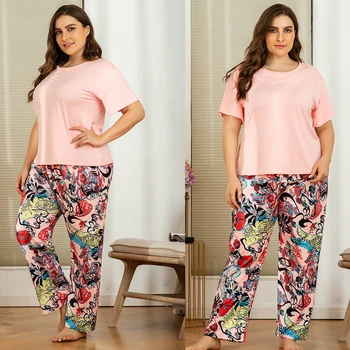 Summer 2PCS Flower Printed Pajamas Set Women Pyjamas Sleepwear Nightwear Pijama Plus Size Long Pants Homewear Leisure Wear New
Summer 2PCS Flower Printed Pajamas Set Women Pyjamas Sleepwear Nightwear Pijama Plus Size Long Pants Homewear Leisure Wear New
