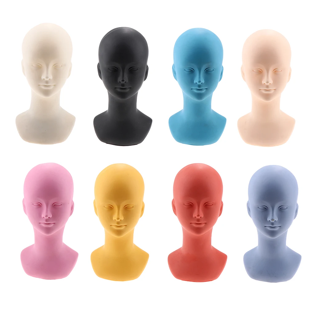 PVC Short Wig Display Mannequin Head Makeup Manikin Head Model For Hat Cap Glass PVC Short Wig Display Mannequin Head Makeup Manikin Head Model For Hat Cap Glass