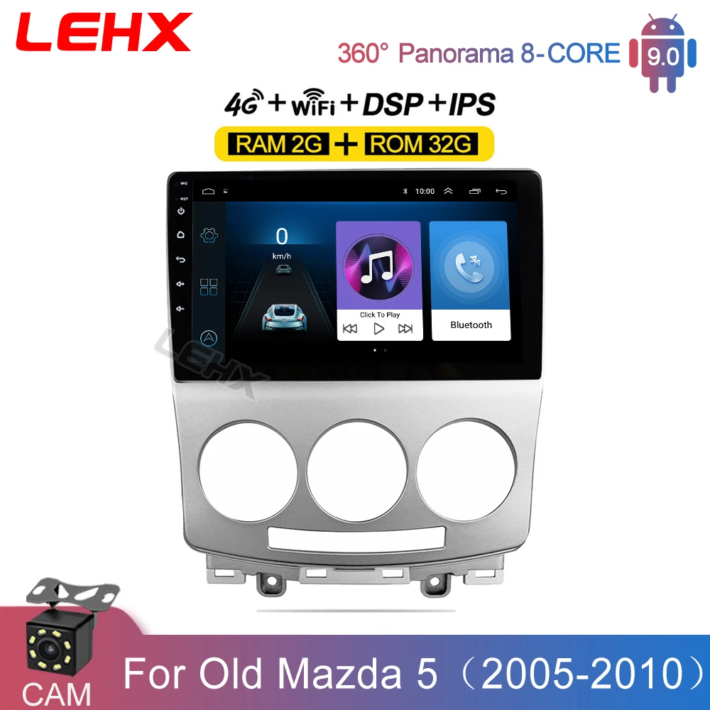 Автомагнитола LEHX 2 din Android 4G LTE autoradio AIO audio RDS мультимедийный видеоплеер для Mazda 5 2005