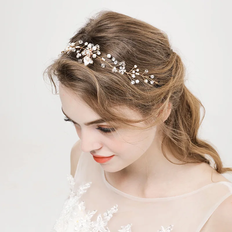 Bride Handmade Pearl Headdress Vew Wedding Headband Flower Wedding Accessories Hot Selling Jewelry hair Accessories
Bride Handmade Pearl Headdress Vew Wedding Headband Flower Wedding Accessories Hot Selling Jewelry hair Accessories