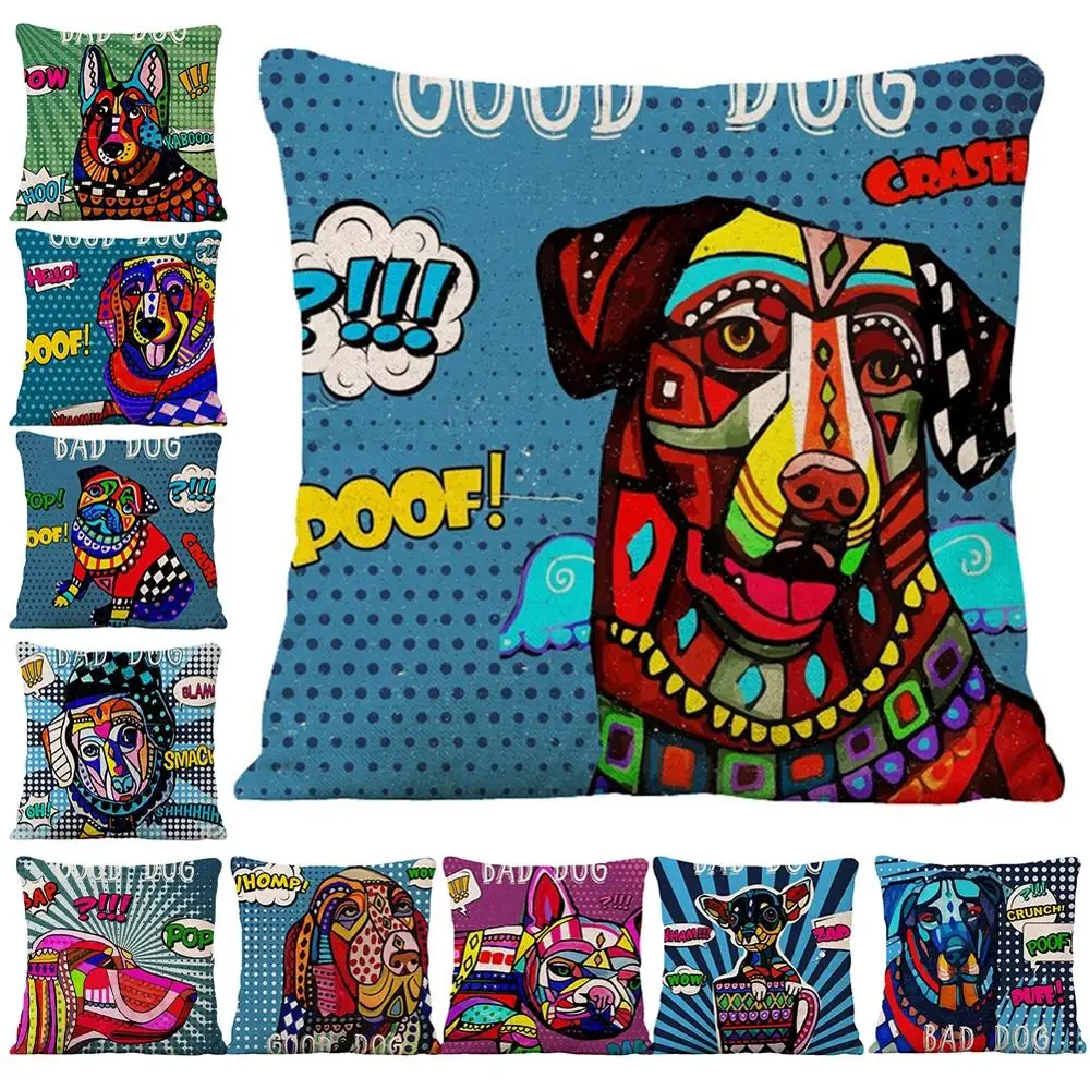 Hand Painted Pop Style Dog Pattern Printed Linen Sofa Cushion Cover Car Living Room Bedroom Office Decoration Pillowcases
Hand Painted Pop Style Dog Pattern Printed Linen Sofa Cushion Cover Car Living Room Bedroom Office Decoration Pillowcases