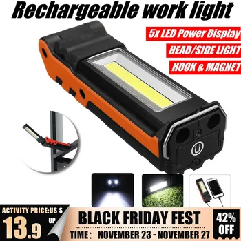 USB Rechargeable COB LED Work Light Dimmable Flashlight Magnetic Inspection Lamp with Hook Power Bank 2000mAh 18650 Battery
USB Rechargeable COB LED Work Light Dimmable Flashlight Magnetic Inspection Lamp with Hook Power Bank 2000mAh 18650 Battery