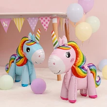 

Taoup Happy Birthday Unicorn Balloons Figures Stand Cute Unicorn Foil Ballons Accesssories Unicornio Horns Baby Shower Favors
