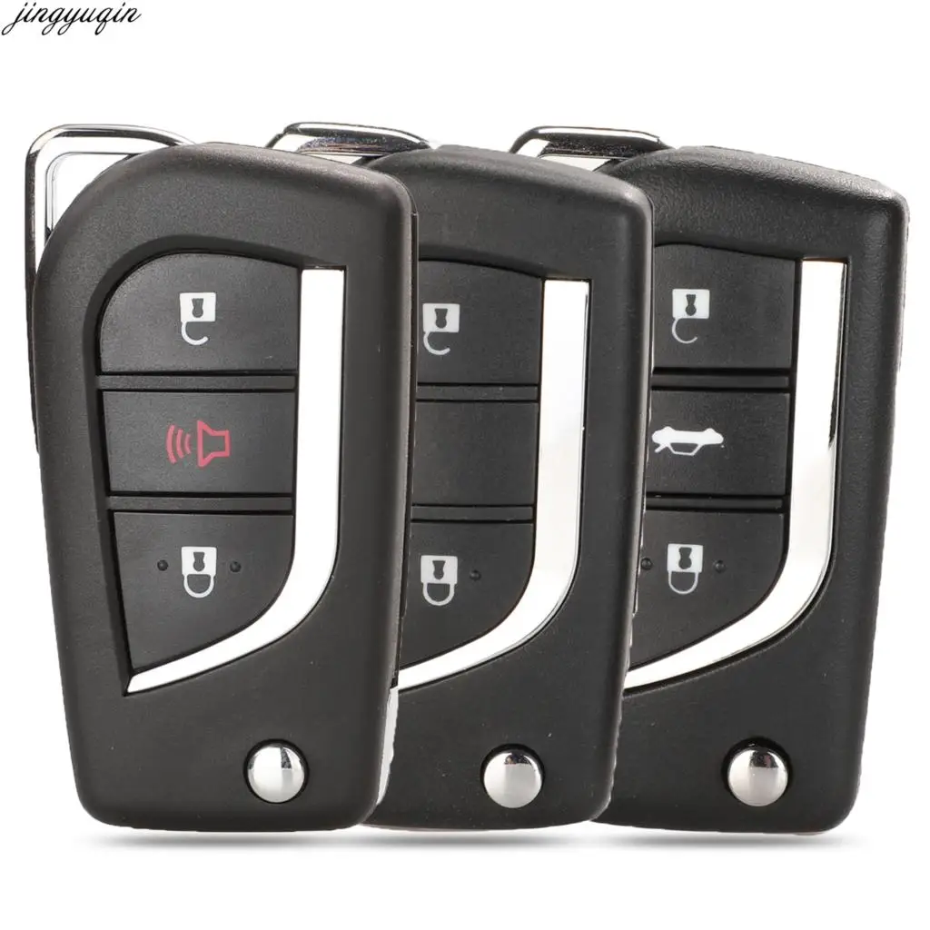 

Jingyuqin Remote Car Key Case Shell For Toyota Levin Camry Reiz Highlander Corolla RAV4 Toy48 Toy43 2/3 Button Flip Fob