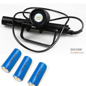Brinyte DIV10W LED Canister Light Video Lamp 4500lm LED Scuba Diving Torch Flashlight 200M Underwater Lamp + 3 x 26650 battery
Brinyte DIV10W LED Canister Light Video Lamp 4500lm LED Scuba Diving Torch Flashlight 200M Underwater Lamp + 3 x 26650 battery