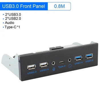 USB 2.0 USB 3.0 3.5mm Audio Front Panel USB3.0 Hub Splitter Internal Combo Bracket Adapter for Desktop 3.5 Inch Floppy Bay
USB 2.0 USB 3.0 3.5mm Audio Front Panel USB3.0 Hub Splitter Internal Combo Bracket Adapter for Desktop 3.5 Inch Floppy Bay