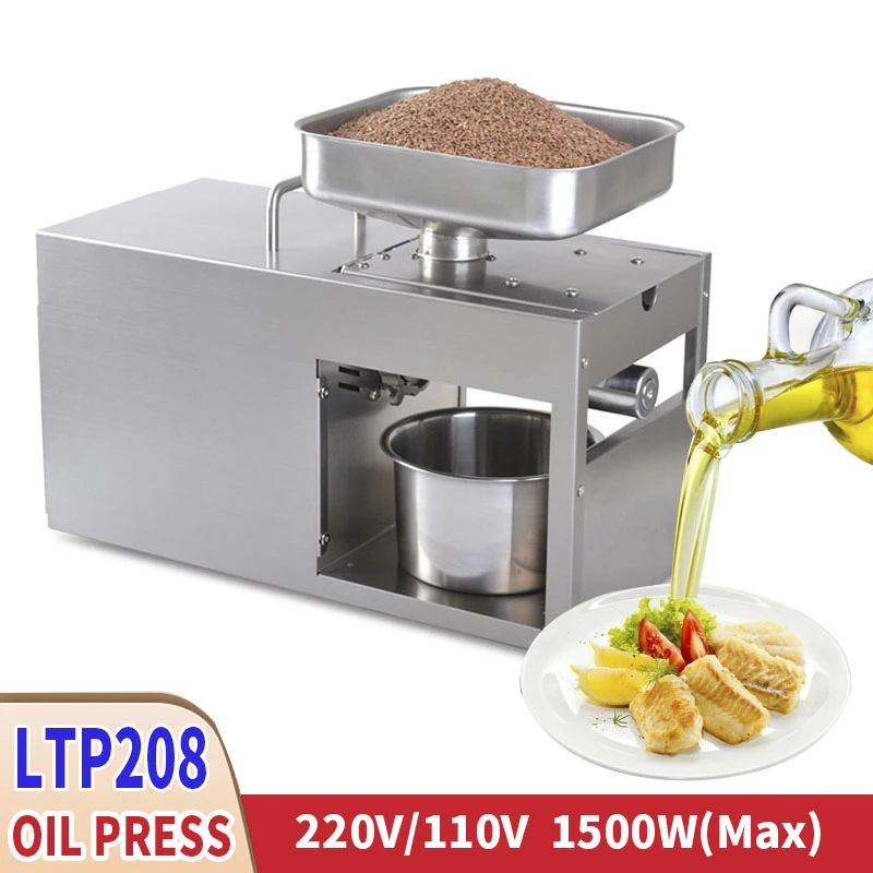 Oil Press Olive Oil Press Stainless Steel Cold And Hot Press Peanut / Walnut / FIax Seed Maximum Power 1500W
Oil Press Olive Oil Press Stainless Steel Cold And Hot Press Peanut / Walnut / FIax Seed Maximum Power 1500W