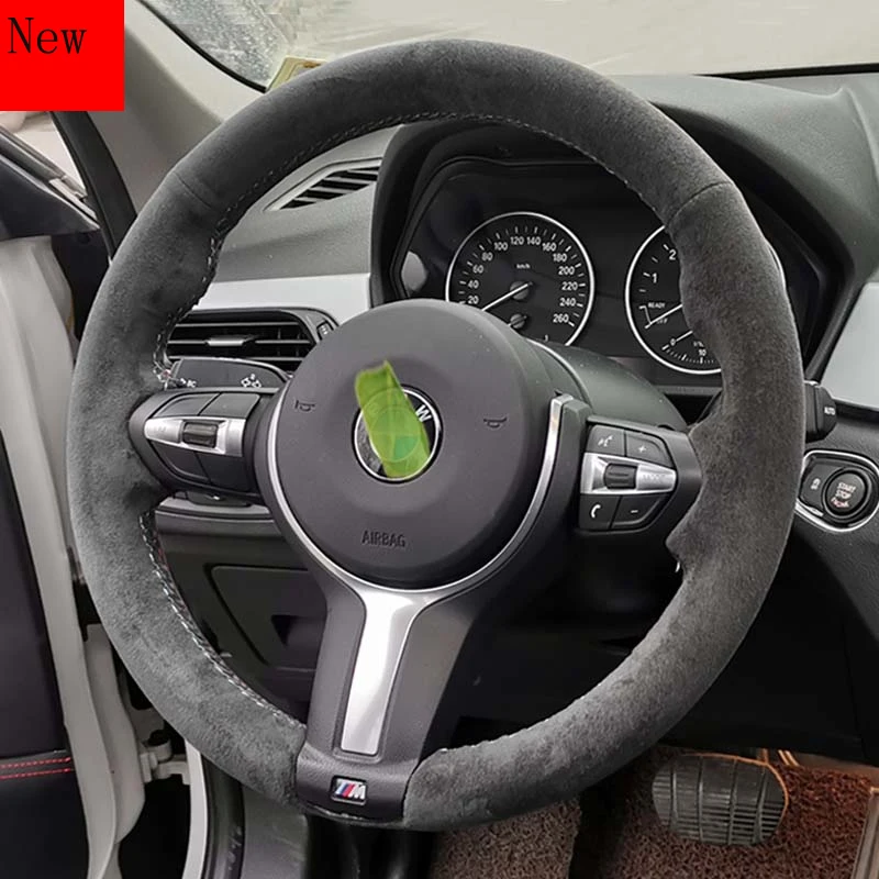 

NEW Customized Hand-stitched Leather Suede Carbon Fibre Car Steering Wheel Cover for Ford New Mondeo Edge Kuga Everest Raptor