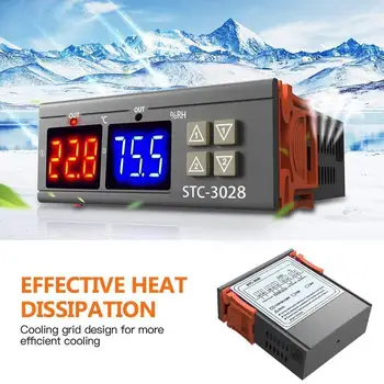1Pcs 12V/24V/220V STC-3028 Temperature Controller Thermostat Controller Humidity Control Thermometer STC-1000 Hygrometer B8N3
1Pcs 12V/24V/220V STC-3028 Temperature Controller Thermostat Controller Humidity Control Thermometer STC-1000 Hygrometer B8N3