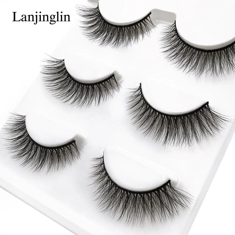 Faux Cils 3 Pairs False Eyelashes Soft Natural Long Wispy Fluffy 3D Mink Lashes Handmade Makeup Tool Extension Fake Eye Lashes 28 H3cfb9a0a89d44db88b3d4ab318d7353aV