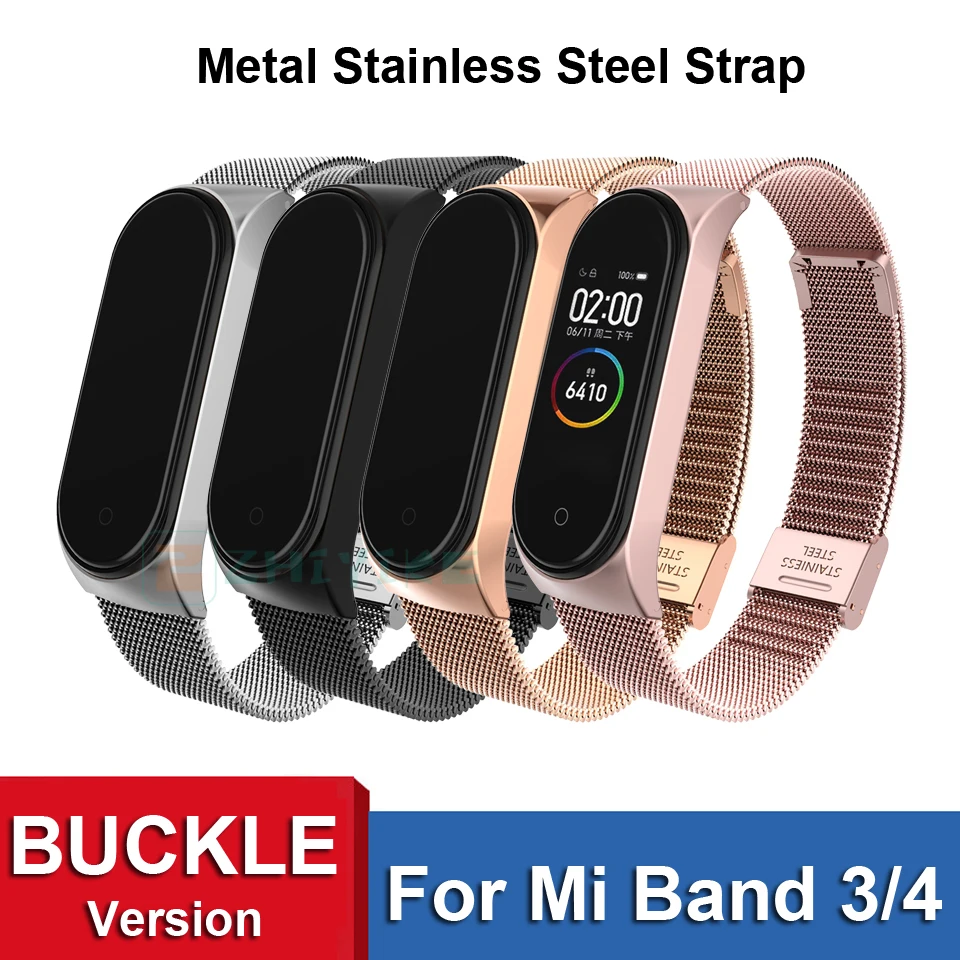 Buckle Metal Strap bracelet for Xiaomi Mi Band 4/3 Strap for Mi Band 4/3 Strap Stainless Steel MiBand 4/3 Wrist Band Belt
Buckle Metal Strap bracelet for Xiaomi Mi Band 4/3 Strap for Mi Band 4/3 Strap Stainless Steel MiBand 4/3 Wrist Band Belt