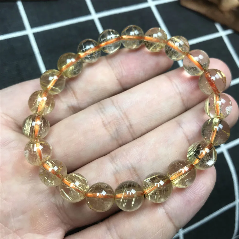 Natural Gold Rutilated Titanium Bracelet For Woman Men Brazil 9mm Round Beads Crystal Stretch Gemstone Fashion Jewelry AAAA
Natural Gold Rutilated Titanium Bracelet For Woman Men Brazil 9mm Round Beads Crystal Stretch Gemstone Fashion Jewelry AAAA