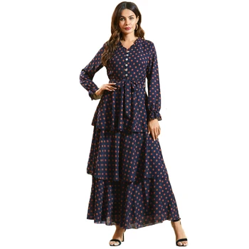 Fashion Islamic Muslim Women Long Sleeve Maxi Dress Polka Dot Abaya Layered Ruffles Dresses Dubai Kaftan Caftan Gowns Clothing
Fashion Islamic Muslim Women Long Sleeve Maxi Dress Polka Dot Abaya Layered Ruffles Dresses Dubai Kaftan Caftan Gowns Clothing