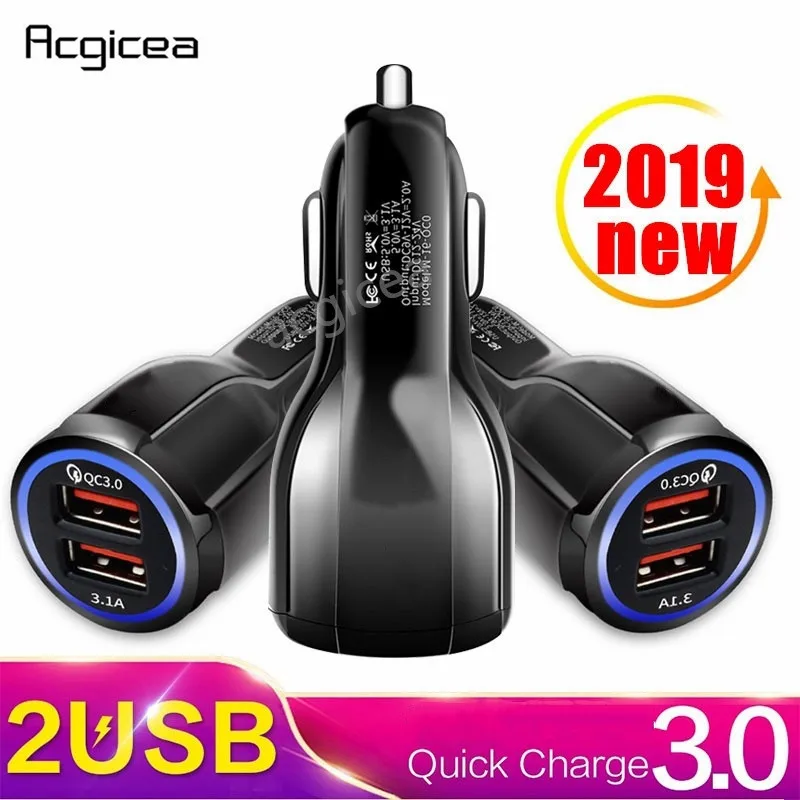 Car Charger Quick Charge 3.0 QC 3.0 Fast Charging Adapter Dual USB Car-Charger For iphone Micro USB Type C Cable Phone Chargers
Car Charger Quick Charge 3.0 QC 3.0 Fast Charging Adapter Dual USB Car-Charger For iphone Micro USB Type C Cable Phone Chargers