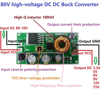 High-Voltage EBike DC-DC Converter Buck Step-Down Regulator Module 80V 72V 64V 60V 48V 36V 24V to 15V 12V 9V 6V 5V 3.3V
High-Voltage EBike DC-DC Converter Buck Step-Down Regulator Module 80V 72V 64V 60V 48V 36V 24V to 15V 12V 9V 6V 5V 3.3V