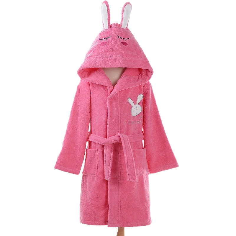 Lovely Kids Robe Boy and Girls Hooded Toweling Terry 100% Cotton Winter Warm Bathrobe Soft Sleeprobe Casual Homewear | Женская одежда