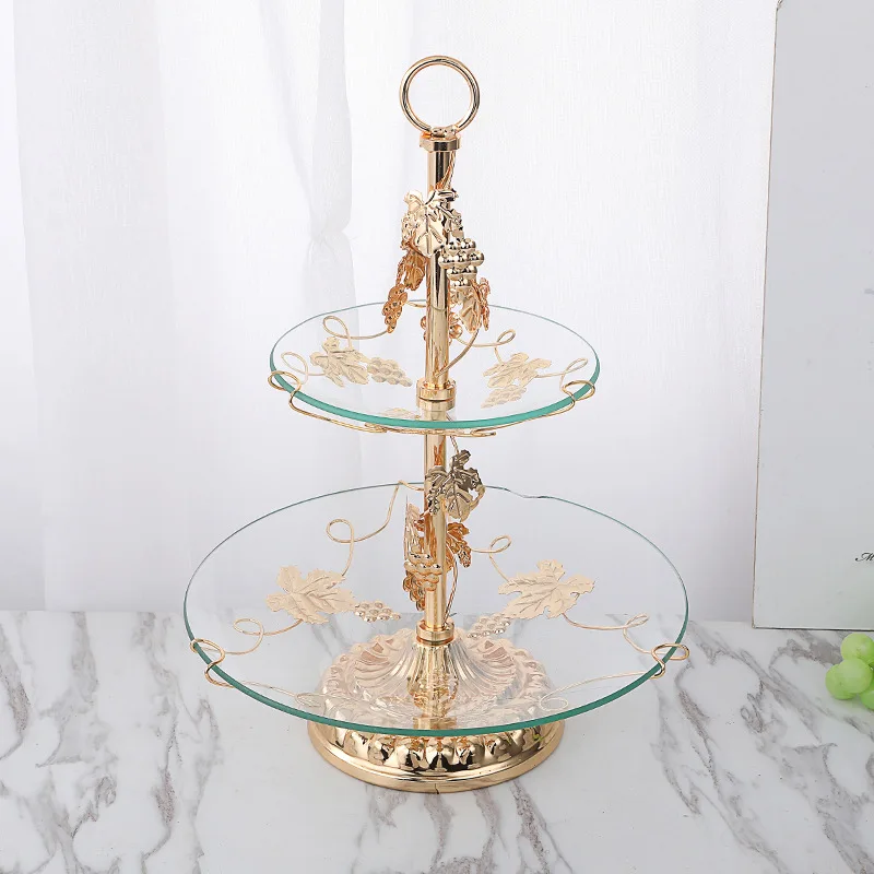 Double-layer luxury metal glass cake buffet dessert tray wedding dinner plate party serving dish plates sets snacks stand rack
Double-layer luxury metal glass cake buffet dessert tray wedding dinner plate party serving dish plates sets snacks stand rack