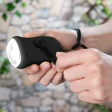 

Crank Dynamo Solar Flashlight Led Light Lamp Charging Powerful Torch For Outdoor Camping Rechargeable Mini Emergency Hand