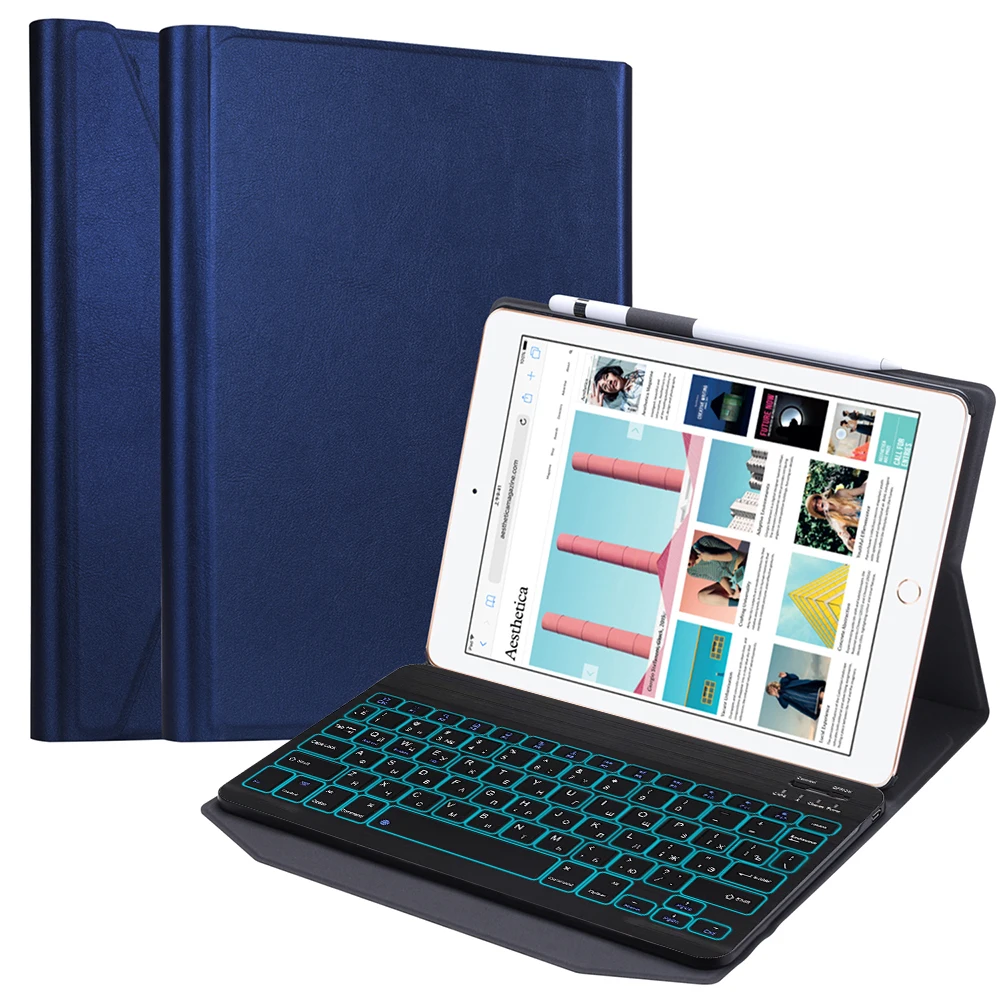 Tablet Keyboard For iPad Pro 9.7 iPad Air 1 2 Bluetooth Detachable Keyboard 7 Color Backlit Russian Keyboard with Pencil Holder
Tablet Keyboard For iPad Pro 9.7 iPad Air 1 2 Bluetooth Detachable Keyboard 7 Color Backlit Russian Keyboard with Pencil Holder