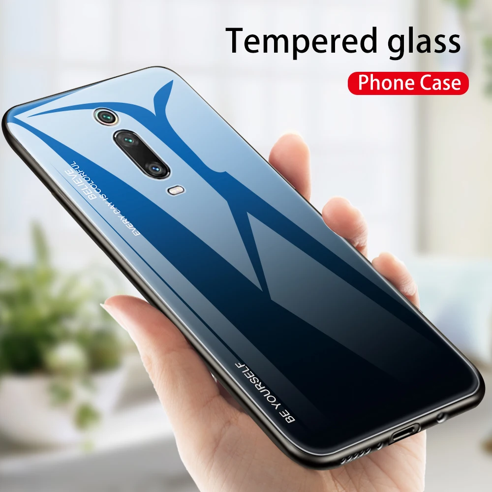 Glass Case For Redmi K30 K20 Pro Gradient Tempered on Xiaomi Note 7 Note7 Full Protection |