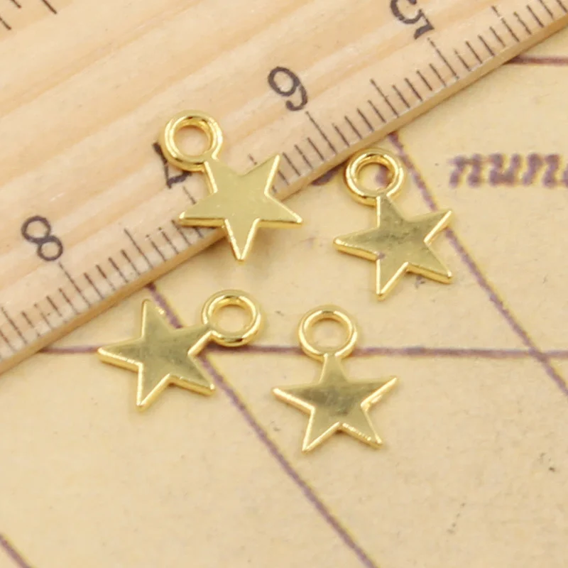 Подвеска в виде звезды размером 11x8 мм 30 шт.|charm star|tibetan silver platedstar charm |