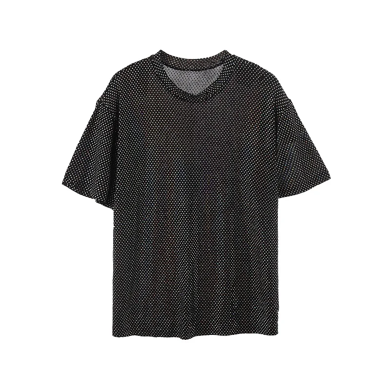 Men's polka dot flash short sleeve T-shirt street style hip-hop youth T-shirt large size shirt stage costume
Men's polka dot flash short sleeve T-shirt street style hip-hop youth T-shirt large size shirt stage costume