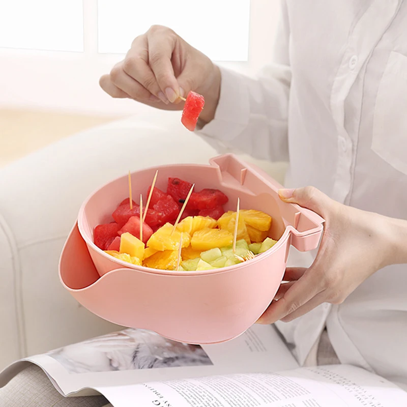 New double-layer fruit bowl drain basket can be put on mobile phone home lazy detachable environmental protection PP material
New double-layer fruit bowl drain basket can be put on mobile phone home lazy detachable environmental protection PP material