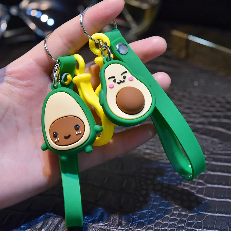 

Cartoon Avocado doll keychains cute fruit figures keychain for Kids Toy women bag pendant car keyring beautiful Gifts llaveros