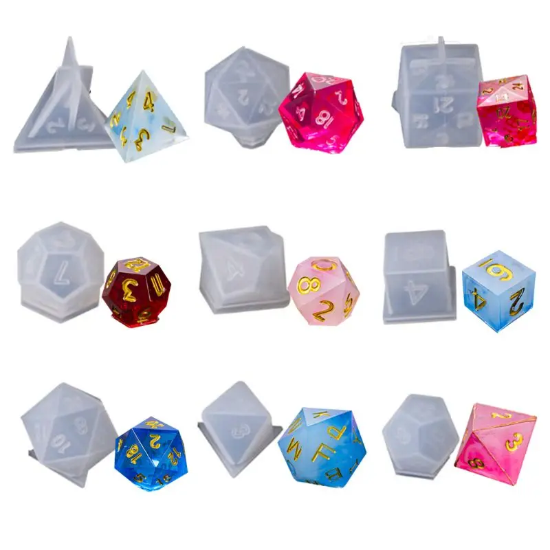 9 Pack Resin Dice Molds, DIY Crystal Epoxy Mold Triangle Dice Fillet Shape Multi-spec Digital Game High Mirror dice mold
9 Pack Resin Dice Molds, DIY Crystal Epoxy Mold Triangle Dice Fillet Shape Multi-spec Digital Game High Mirror dice mold