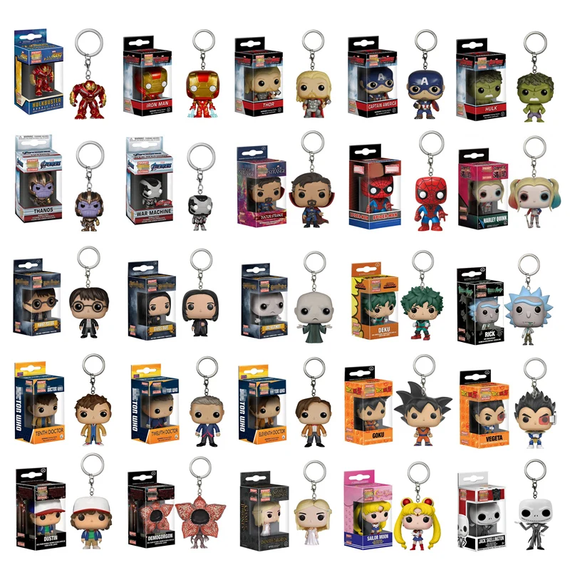 Marvel Avengers Figures Poket Keychain Ironman Spiderman Dobby Harri Potter/Stranger Things/Dragon Ball/Game of Thrones Keychain
Marvel Avengers Figures Poket Keychain Ironman Spiderman Dobby Harri Potter/Stranger Things/Dragon Ball/Game of Thrones Keychain