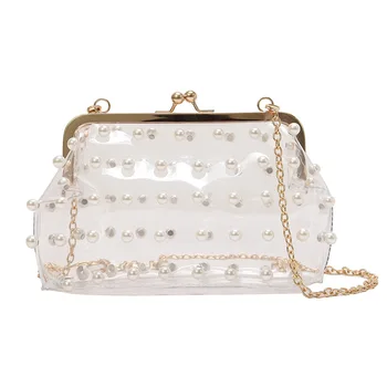 QZUnique Clearn Transparent Crossbody Bag Kiss Lock Shoulder Bag Pearl Handbag With Chain
QZUnique Clearn Transparent Crossbody Bag Kiss Lock Shoulder Bag Pearl Handbag With Chain