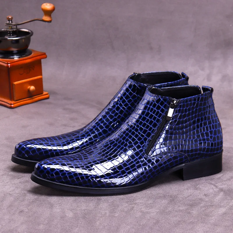 2020 Winter New Trend Low-cut Leather Boots Men's Embossed Pattern Zipper Cowhide Large Size Business Pointed Boots Men Shoes
2020 Winter New Trend Low-cut Leather Boots Men's Embossed Pattern Zipper Cowhide Large Size Business Pointed Boots Men Shoes