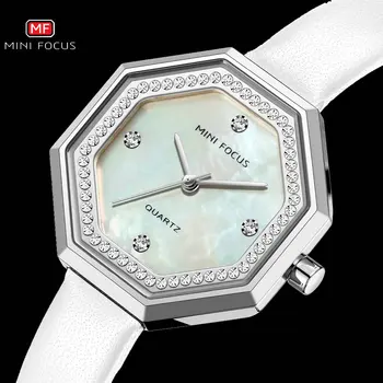 MINIFOCUS Elegant Women Quartz Watches Crystal Decoration Brand Luxury Clock White Leather Strap Fashion Casual Wristwatches
MINIFOCUS Elegant Women Quartz Watches Crystal Decoration Brand Luxury Clock White Leather Strap Fashion Casual Wristwatches