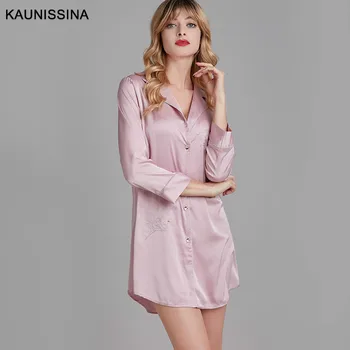 Women Long Sleeve Nightdress Lingerie Nightwear Casual Solid Sleep Shirt Nightgowns Female Home Soft Sleepshirt Silk Night Dress
Women Long Sleeve Nightdress Lingerie Nightwear Casual Solid Sleep Shirt Nightgowns Female Home Soft Sleepshirt Silk Night Dress