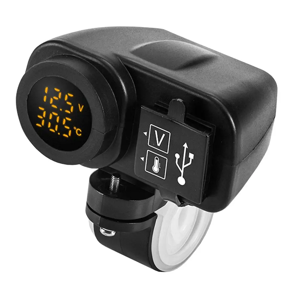 DIY Digital Display Motorcycle Dual USB Charger Voltmeter Thermometer for Cell Phone
DIY Digital Display Motorcycle Dual USB Charger Voltmeter Thermometer for Cell Phone