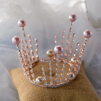 Round Rose Gold Pearls Wedding Crowns Headpieces Zircon Bridal Tiaras Headbands Wedding Hair Accessory Prom Headdress
Round Rose Gold Pearls Wedding Crowns Headpieces Zircon Bridal Tiaras Headbands Wedding Hair Accessory Prom Headdress