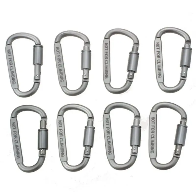 ABZB-8 PCS Aluminum D-Ring Locking durable Strong and Light Large Carabiner Clip Set for Outdoor Camping, Home, Fishing, Hiking,
ABZB-8 PCS Aluminum D-Ring Locking durable Strong and Light Large Carabiner Clip Set for Outdoor Camping, Home, Fishing, Hiking,